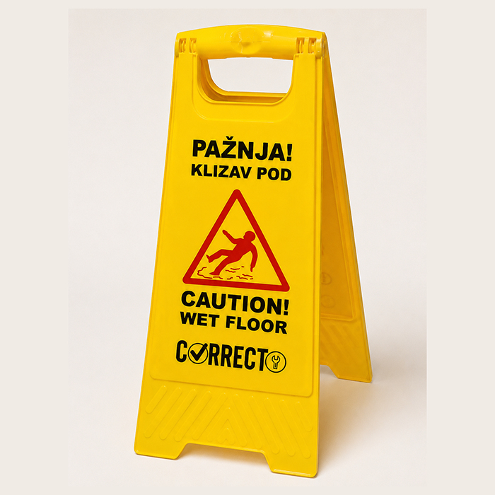 Znak PAŽNJA KLIZAV POD